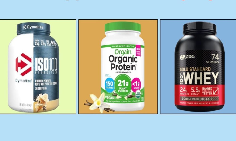 Best protein powder for women with whey and plant-based protein options.