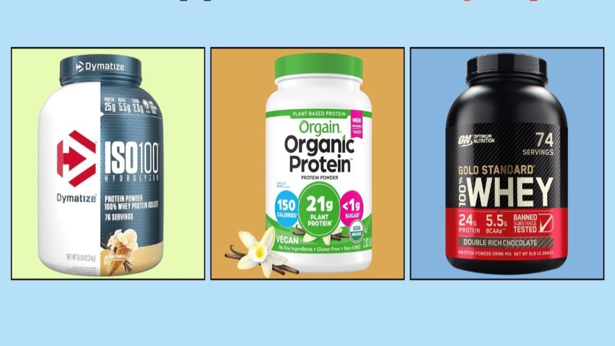 Best protein powder for women with whey and plant-based protein options.